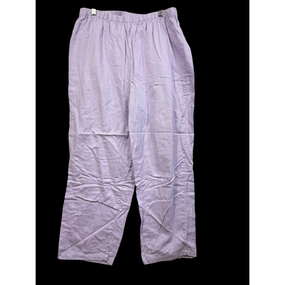 Women's Petite L LL Bean Nwot Purple Flannel 100% Cotton Pajamas Pjs - Picture 2 of 9